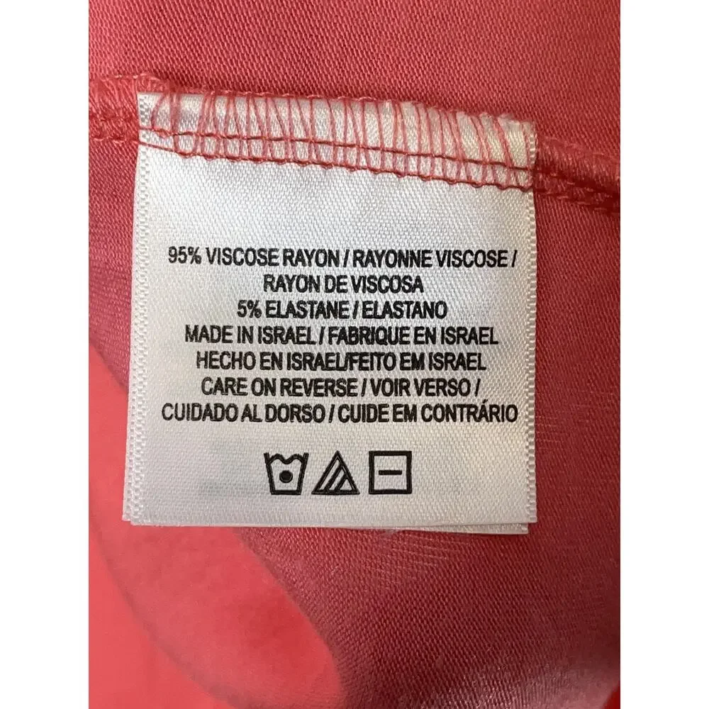 Tahari Shirt‎ Womens Medium Pink Short Sleeve Stretch Rayon Lightweight Top